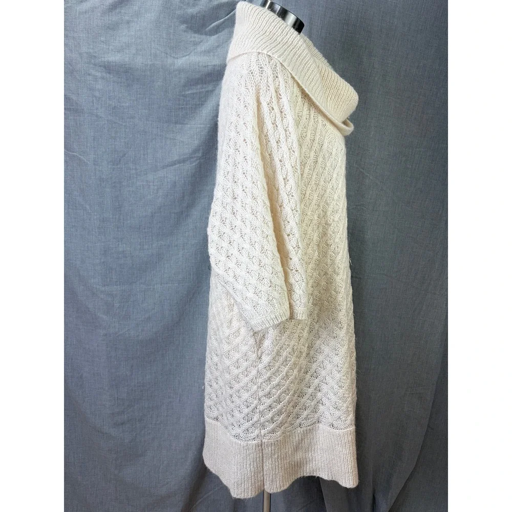 Old Navy Cream Cowl Neck Oversized Knit‎ Tunic Wool Mohair Blend Sweater XXL